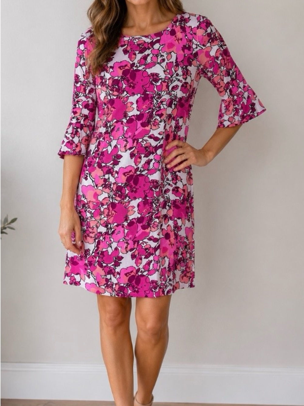 Pappagallo Pink Floral Print Shift Dress
